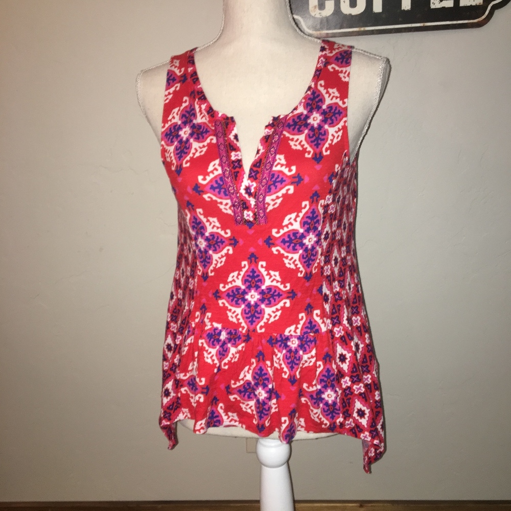 Anthro Akemi + Kin Red Galapa Split Tank Size S